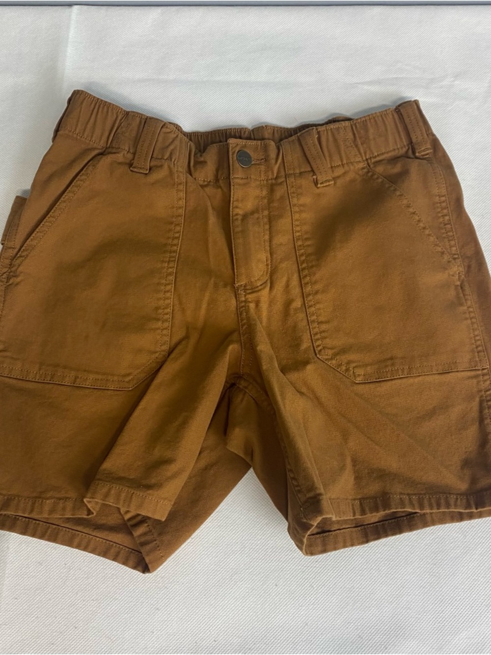 Carhartt Shorts Women 6 Brown Rugged Flex Canvas Relaxed Utility Shorts - Picture 3 of 12